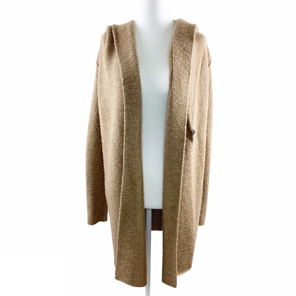 tan hooded cardigan